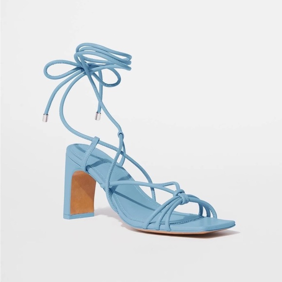 Jonathan Simkhai Meghan Leather Square Toe High Heel Wrap Sandals Sz 36 US 6 - Picture 12 of 13